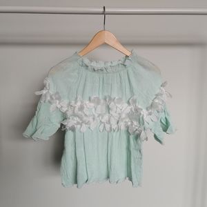 Storets Mint Blue Floral Blossom Shirt